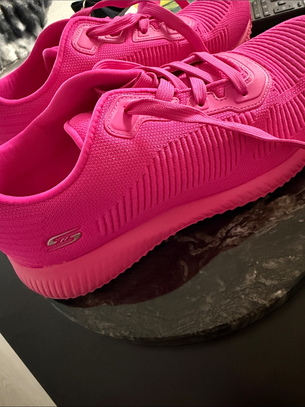 Skechers Women’s Hot Pink Knit Slip-On Athletic Sneakers